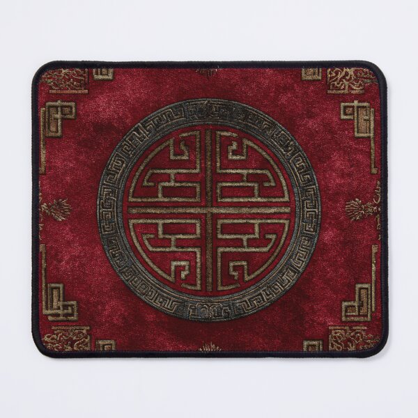 Item preview, Antique Chinese Red Silk Rug with Ornament designed and sold by GrinGalore.