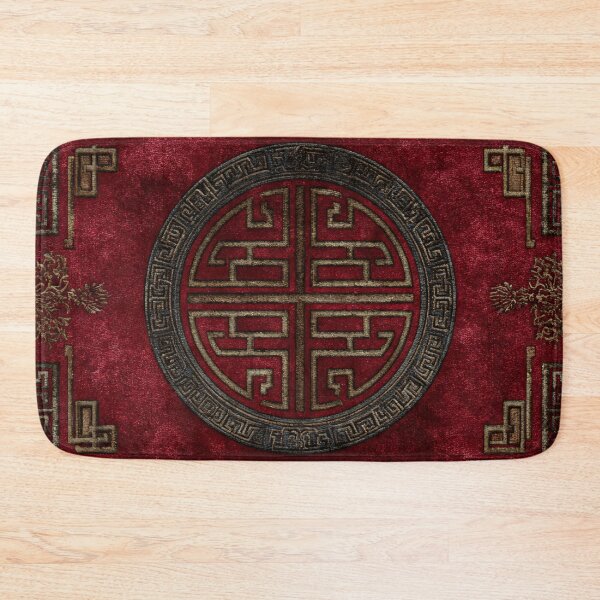 Item preview, Antique Chinese Red Silk Rug with Ornament designed and sold by GrinGalore.