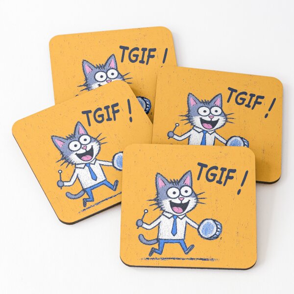 Item preview, TGIF Office Cat | Cute Funny Cat Celebrating the Weekend designed and sold by 516 Studio.