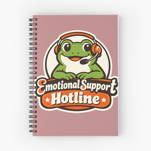 Item preview, Frog Emotional Support Hotline  Retro 1970s Funny Frog Customer Service Sticker  Cute Nostalgic Parody Design designed and sold by  Artistry in Motion by MADsrecreation.