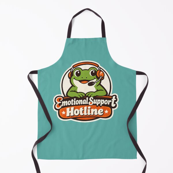 Item preview, Frog Emotional Support Hotline Retro 1970s Funny Frog Customer Service Sticker Cute Nostalgic Parody Design designed and sold by Artistry in Motion by MADsrecreation.