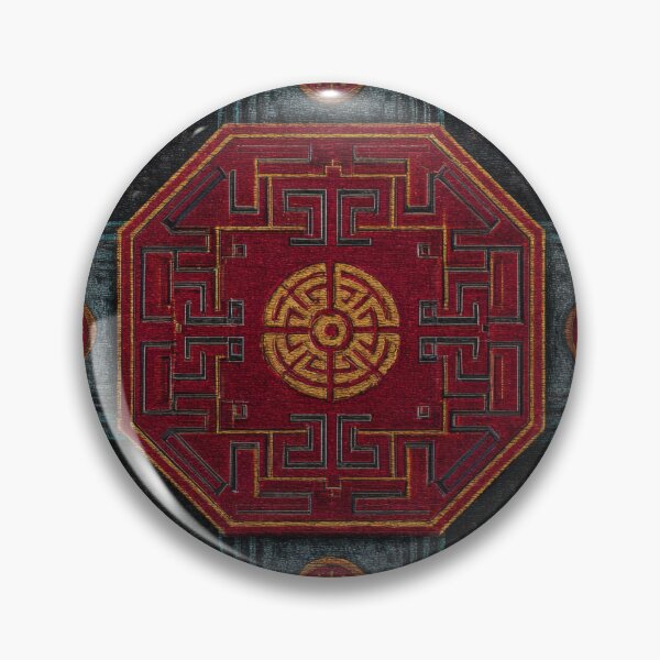 Item preview, Antique Chinese Red Silk Rug Ornament designed and sold by GrinGalore.