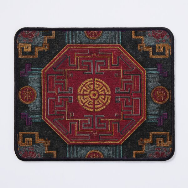Item preview, Antique Chinese Red Silk Rug Ornament designed and sold by GrinGalore.