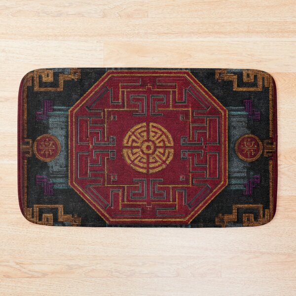 Item preview, Antique Chinese Red Silk Rug Ornament designed and sold by GrinGalore.
