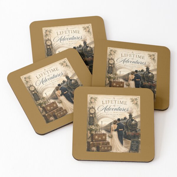 Item preview, A Lifetime of Adventures – Vintage Travel Wedding Card designed and sold by Novel Works Studio.