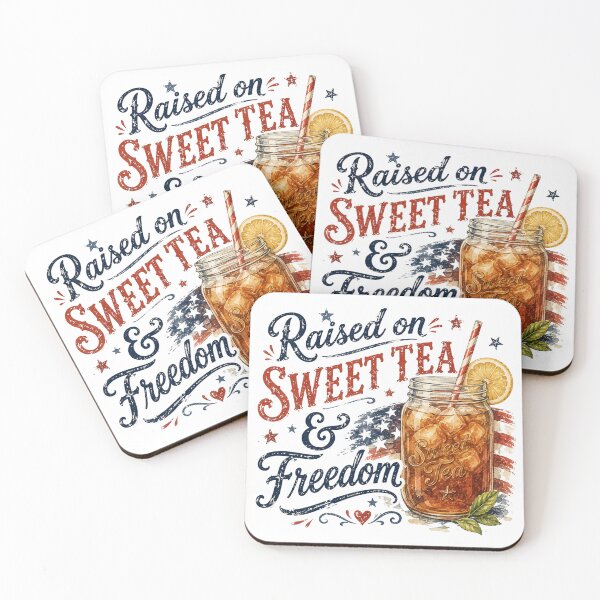 Item preview, Raised on Sweet Tea & Freedom | Patriotic Southern Tea Design designed and sold by Brainy Bites19.