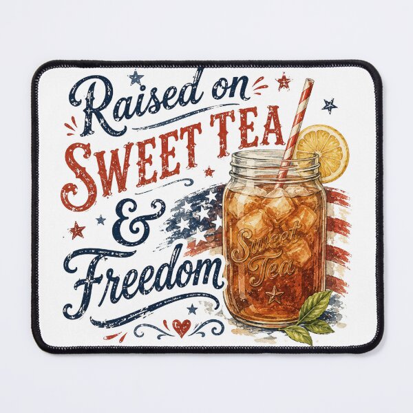 Item preview, Raised on Sweet Tea & Freedom | Patriotic Southern Tea Design designed and sold by Brainy Bites19.