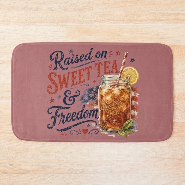 Item preview, Raised on Sweet Tea & Freedom | Patriotic Southern Tea Design designed and sold by Brainy Bites19.