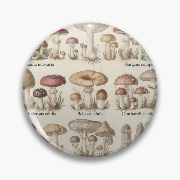 Item preview, Vintage Mushroom Identification Chart Wall Art designed and sold by PictorialWhimsy.