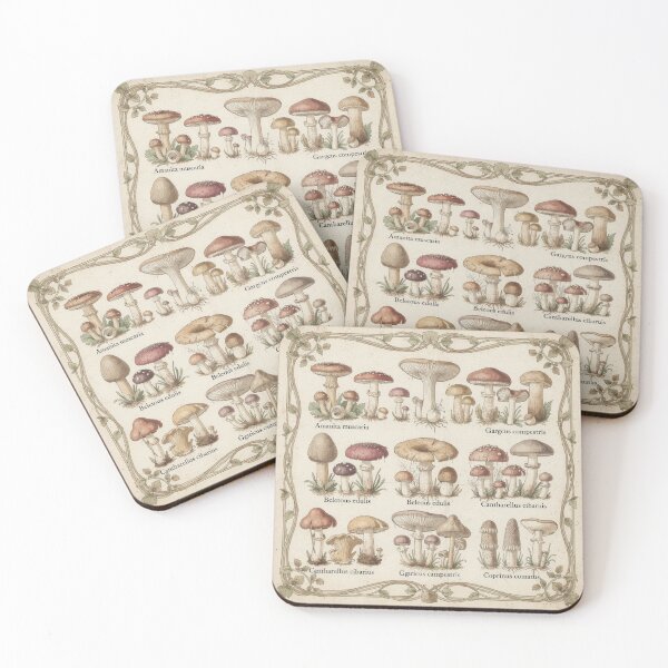 Item preview, Vintage Mushroom Identification Chart Wall Art designed and sold by PictorialWhimsy.