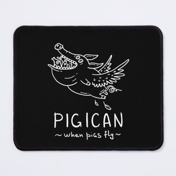 Item preview, Pigican Inverted Line Art | White Flying Pig Pelican Illustration | Minimal Funny Design designed and sold by Aida Drogan.