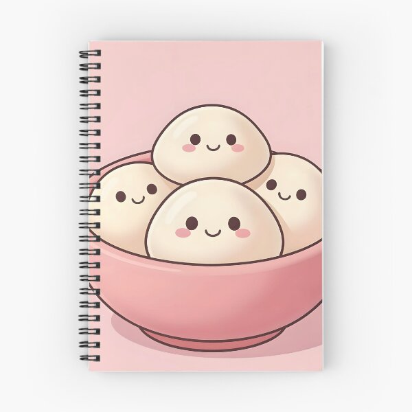 Item preview, Cute Kawaii Dumplings in Bowl – Pastel Pink Squishy Food Friends designed and sold by EmeraldeaArt.