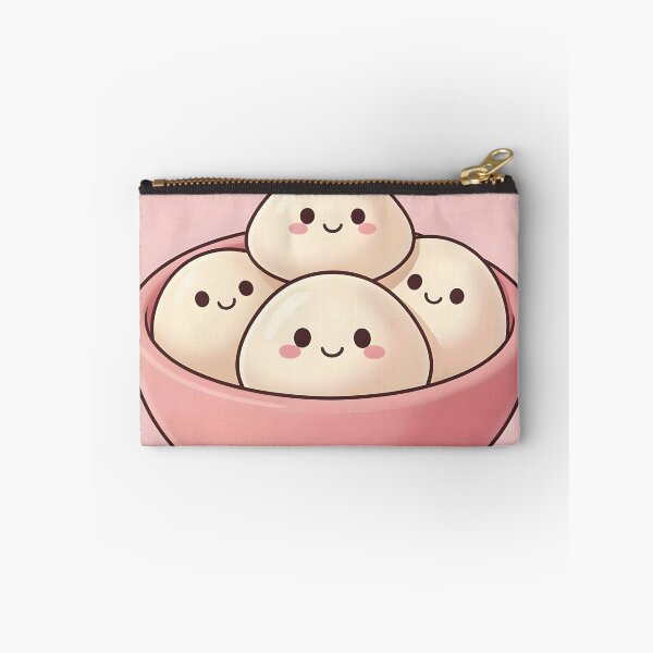 Item preview, Cute Kawaii Dumplings in Bowl – Pastel Pink Squishy Food Friends designed and sold by EmeraldeaArt.