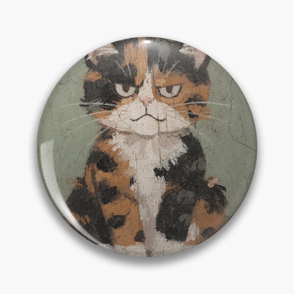 Item preview, Sulking Calico Kitten Folk Art Cat designed and sold by PictorialWhimsy.