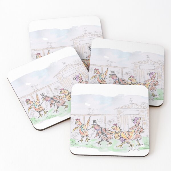 Item preview, Chickens in fancy dress designed and sold by Inky Fingers Illustrations.