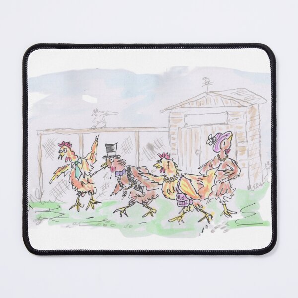 Item preview, Chickens in fancy dress designed and sold by Inky Fingers Illustrations.