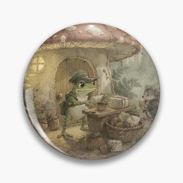 Item preview, Toad Mushroom Post Office Cottagecore Art designed and sold by PictorialWhimsy.