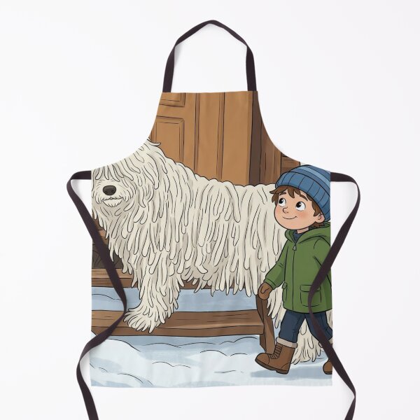 Item preview, Winter Friends Dog Cartoon Illustration: A Boy and His Dog designed and sold by AirCrayons27.