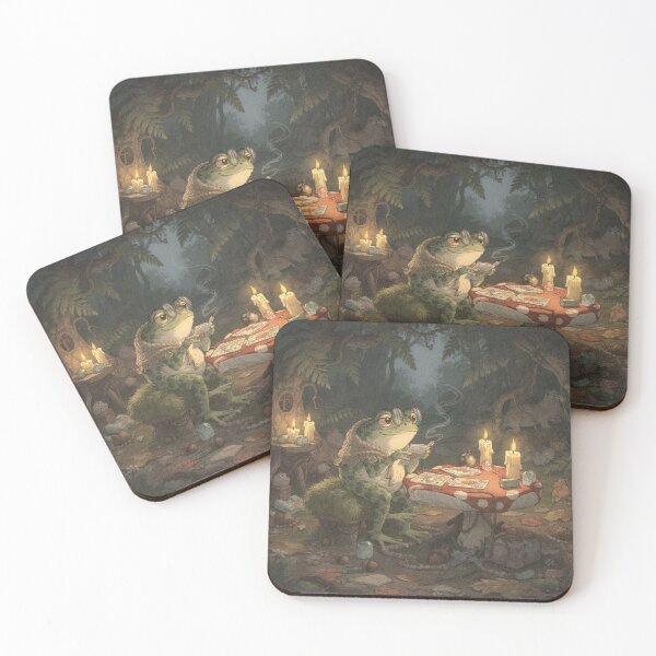 Item preview, Tarot Reading Toad Cottagecore Frog Art designed and sold by PictorialWhimsy.
