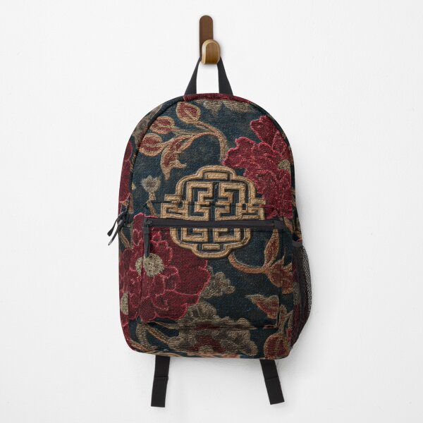 Item preview, Chinese Silk Floral Rug Red Peony Ornament designed and sold by GrinGalore.