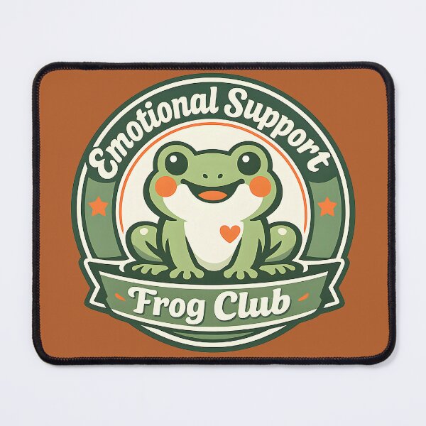 Item preview, Emotional Support Frog Club  Cute Frog Mascot Vintage Badge Design  Retro Collectible Frog Sticker  Community Club Aesthetic designed and sold by  Artistry in Motion by MADsrecreation.
