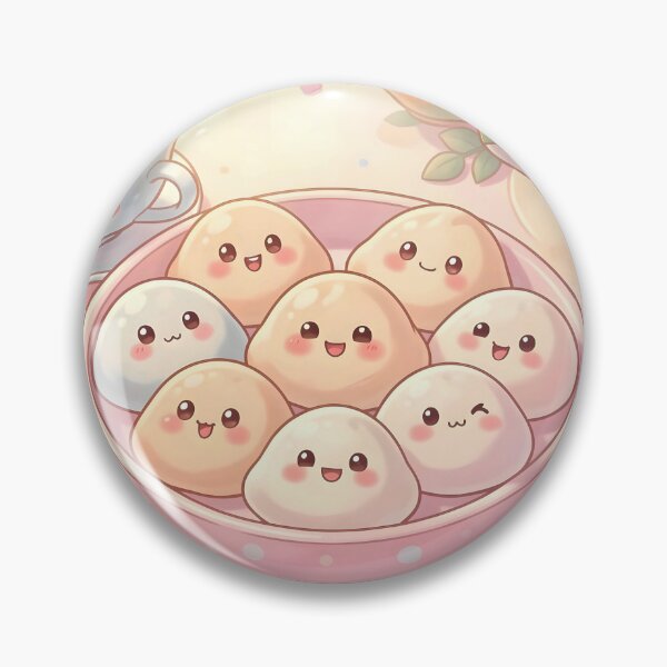 Item preview, Cute Kawaii Dumpling Tea Party – Pastel Dumplings with Flowers designed and sold by EmeraldeaArt.