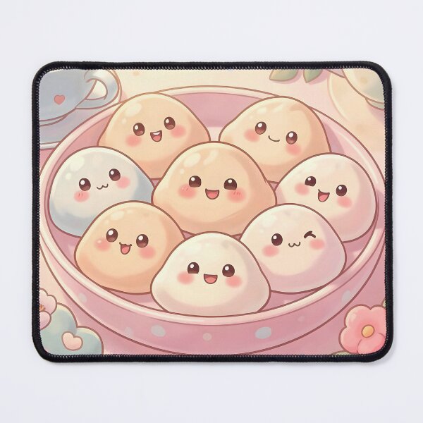 Item preview, Cute Kawaii Dumpling Tea Party – Pastel Dumplings with Flowers designed and sold by EmeraldeaArt.