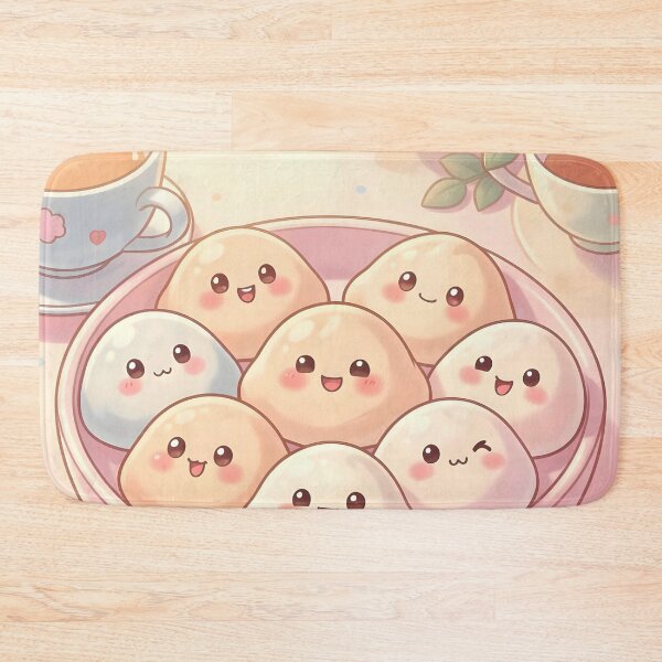 Item preview, Cute Kawaii Dumpling Tea Party – Pastel Dumplings with Flowers designed and sold by EmeraldeaArt.