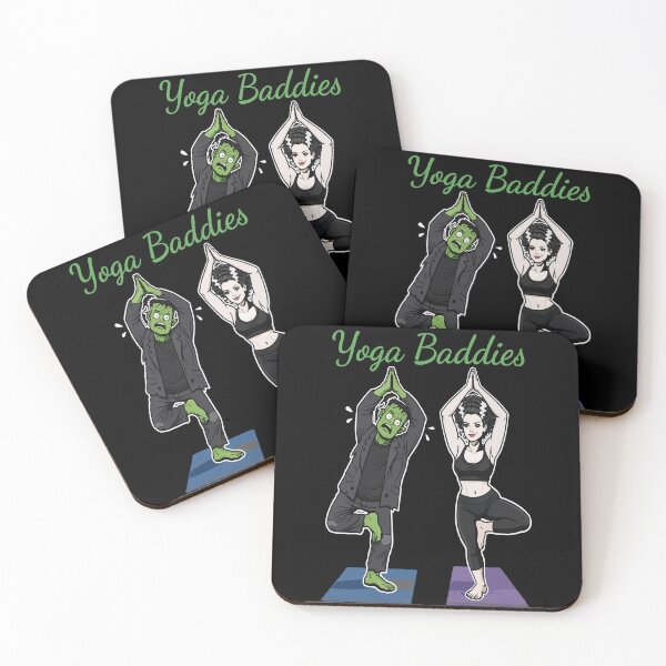 Item preview, "Yoga Baddies" Bride and Frankenstein at the Yoga Studio  designed and sold by judgehydrogen.