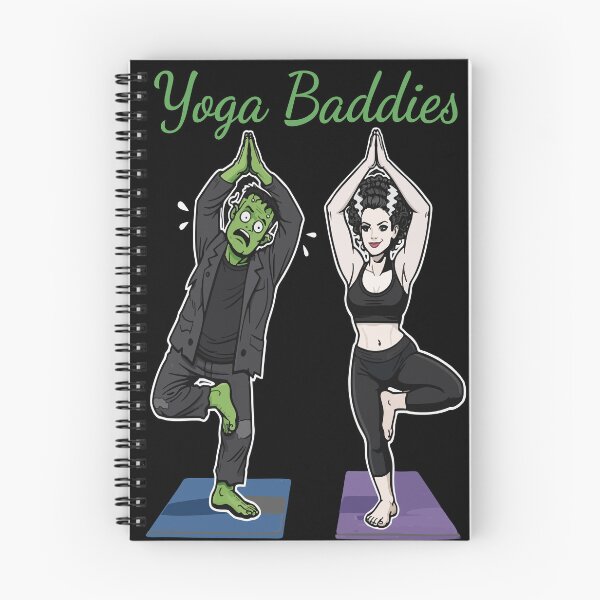 Item preview, "Yoga Baddies" Bride and Frankenstein at the Yoga Studio  designed and sold by judgehydrogen.