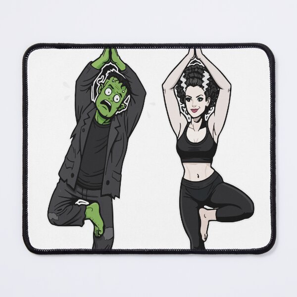 Item preview, "Yoga Baddies" Bride and Frankenstein at the Yoga Studio designed and sold by judgehydrogen.