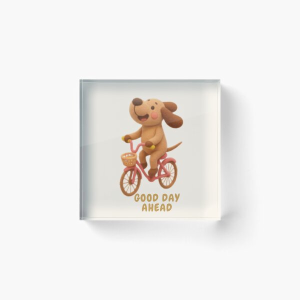 Item preview, Good Day Ahead Cute Bicycle Dog Motivation Sticker designed and sold by Siti Hoiriyah.