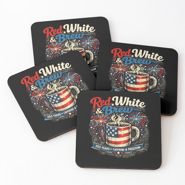 Item preview, Red White And Brew 250 Years Of Caffeine And Freedom Patriotic Coffee Design designed and sold by ostenlee.