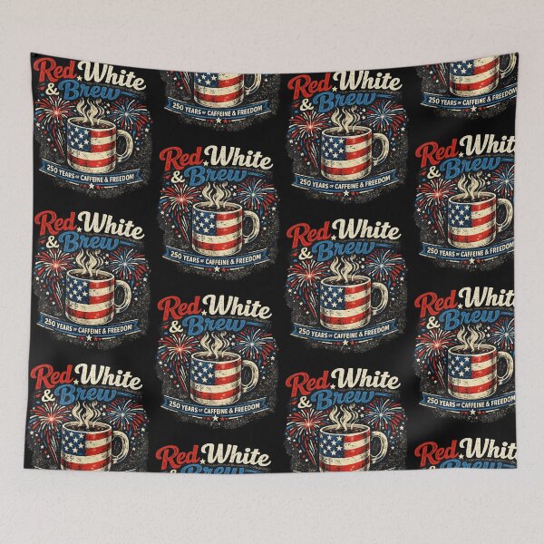 Item preview, Red White And Brew 250 Years Of Caffeine And Freedom Patriotic Coffee Design designed and sold by ostenlee.