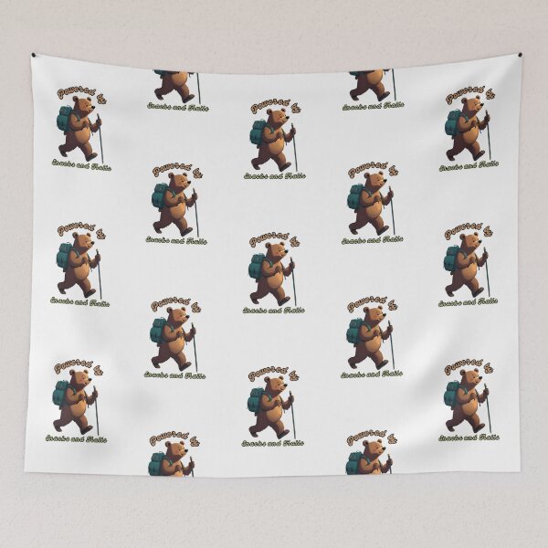 Item preview, Powered by Snacks and Trails - Cute Hiking Bear Adventure  designed and sold by madebyjulia7.