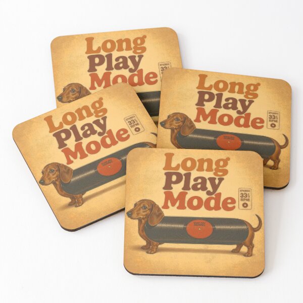 Item preview, Dachshund Long Play Mode – Funny Vinyl Record Dog Retro Design designed and sold by olenapetol.