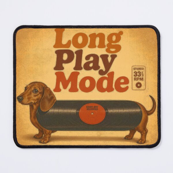 Item preview, Dachshund Long Play Mode – Funny Vinyl Record Dog Retro Design designed and sold by olenapetol.