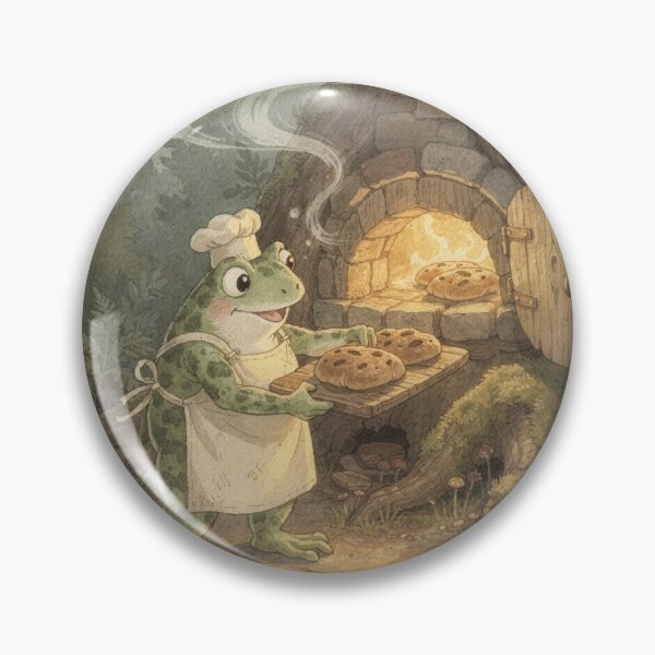 Item preview, Toad Baker Acorn Bread Cottagecore Frog Art designed and sold by PictorialWhimsy.