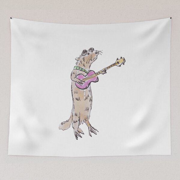 Artikelvorschau, Otter spielt Gitarre entworfen und verkauft von Inky Fingers Illustrations.