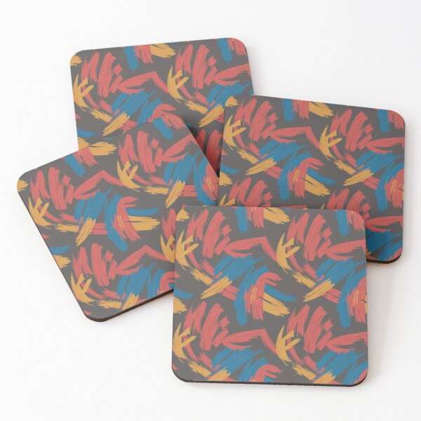 Item preview, Bold Expressionist Brushstroke Pattern | Vibrant Red Blue Yellow Abstract Seamless Repeat designed and sold by Midnight Veil Designs.