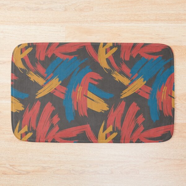 Item preview, Bold Expressionist Brushstroke Pattern | Vibrant Red Blue Yellow Abstract Seamless Repeat designed and sold by Midnight Veil Designs.