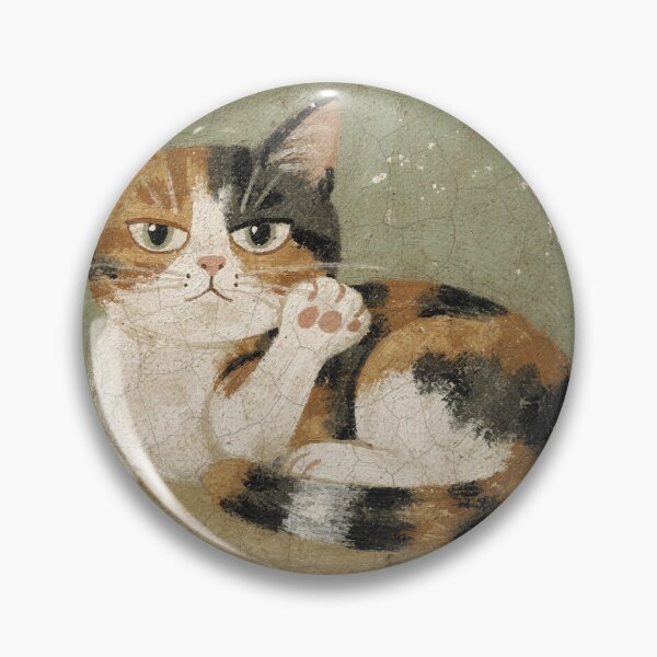 Item preview, Calico Cat Raised Paw Folk Art Painting designed and sold by PictorialWhimsy.