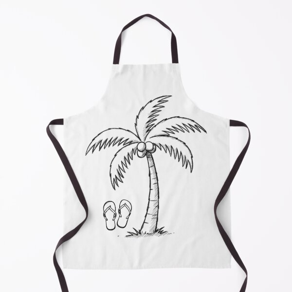 Item preview, Minimalist Palm Tree and Flip Flops Beach Illustration designed and sold by K-vino.