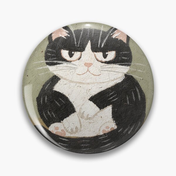 Item preview, Tuxedo Cat Loaf Folk Art Painting designed and sold by PictorialWhimsy.