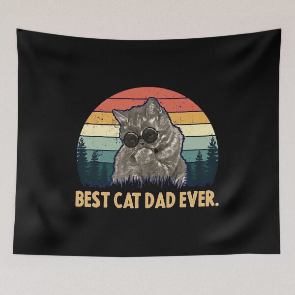 Item preview, Best Cat Dad Ever Retro Sunset Cat Shirt designed and sold by SoyLamderma.
