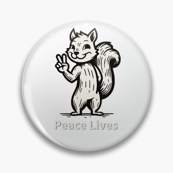 Item preview, Peace Lives Squirrel Peace Sign Animal Art designed and sold by MTeesGA.