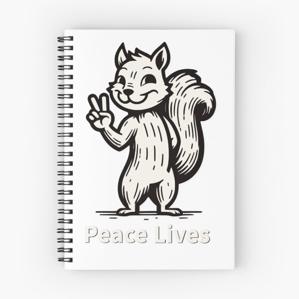 Item preview, Peace Lives Squirrel Peace Sign Animal Art designed and sold by MTeesGA.