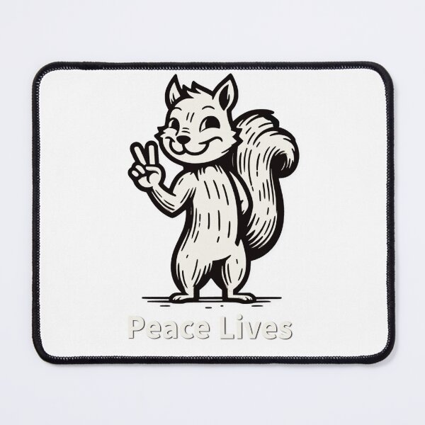 Item preview, Peace Lives Squirrel Peace Sign Animal Art designed and sold by MTeesGA.