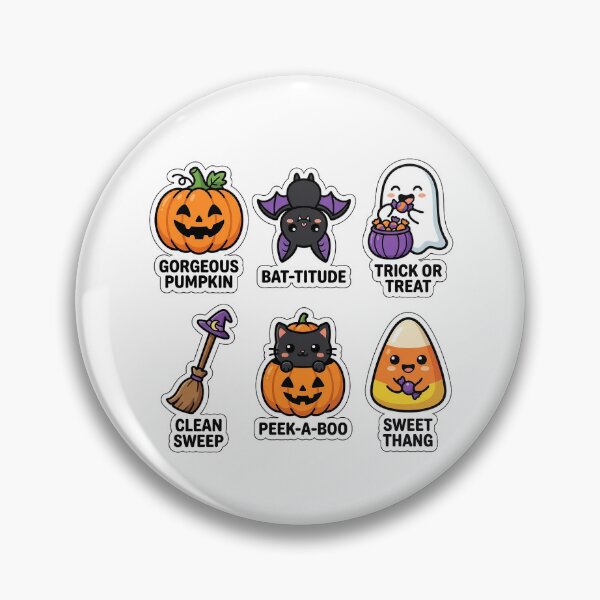 Item preview, Kawaii Spooky Halloween Sticker Pack - Cute Pumpkin & Bat Puns designed and sold by SimpleP.