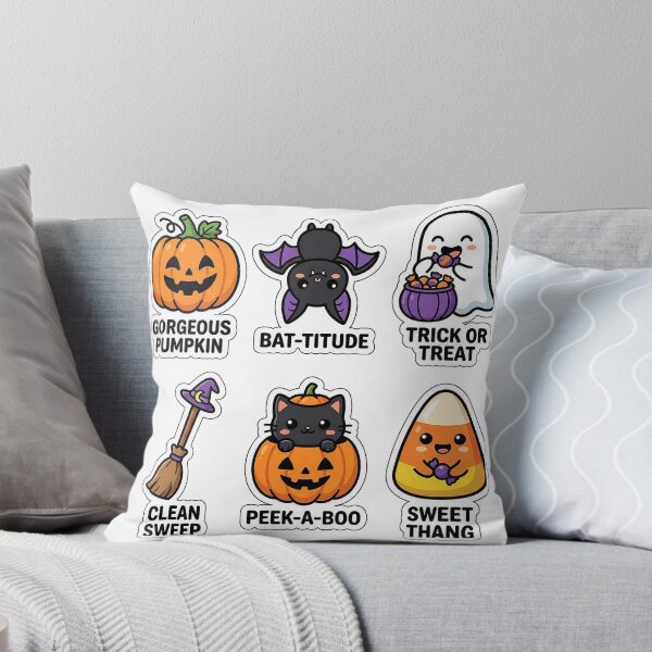 Item preview, Kawaii Spooky Halloween Sticker Pack - Cute Pumpkin & Bat Puns designed and sold by SimpleP.